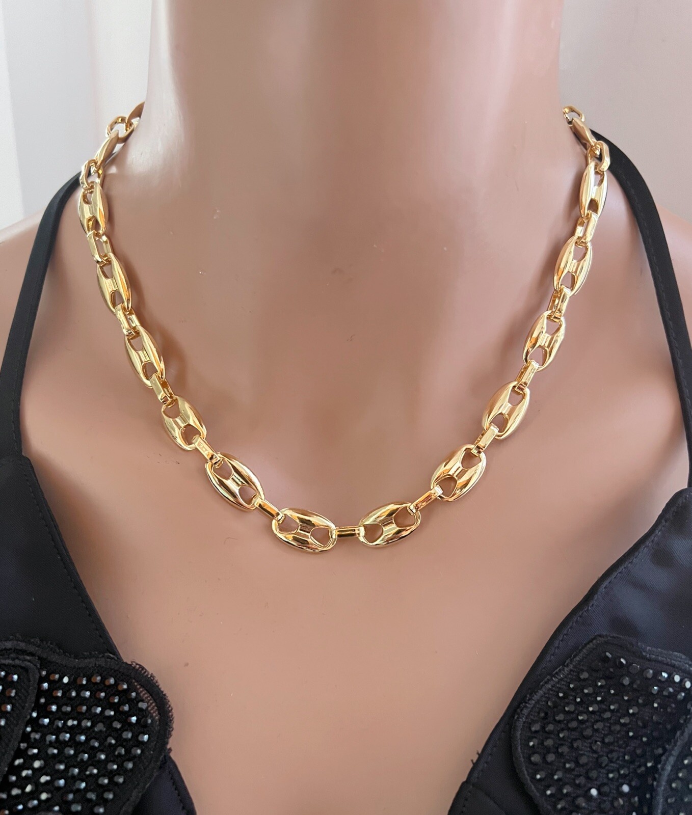 Gold Mariner Chain Necklace Unisex Anchor Mariner Necklace Sailor Chain Necklace