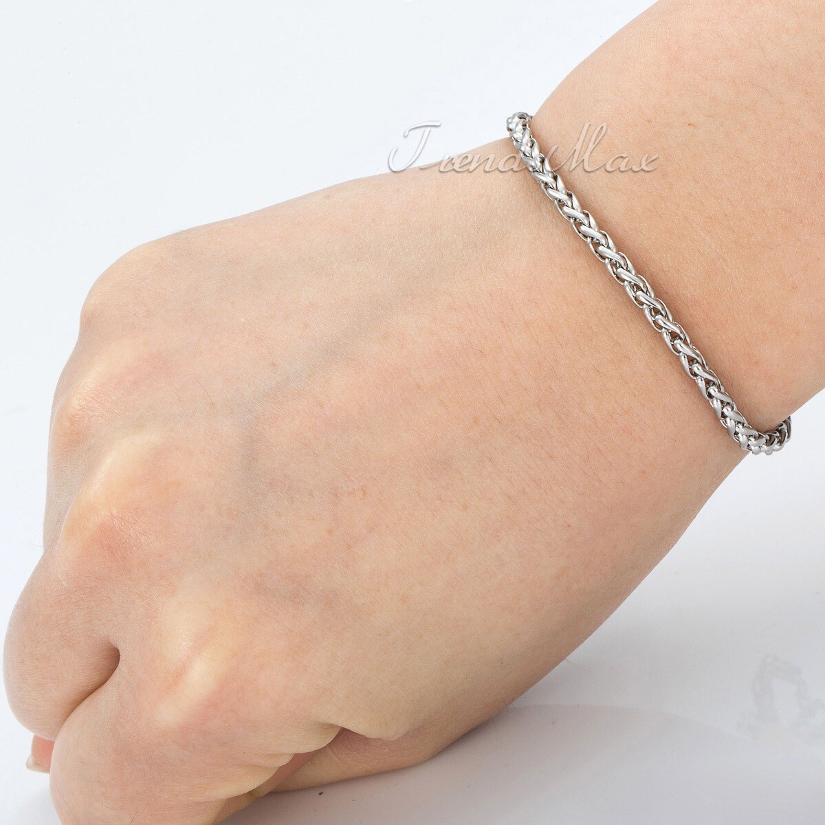 Stainless Steel Silver Wheat Braided Chain Bracelet Necklace Mens Jewelry 8-30″