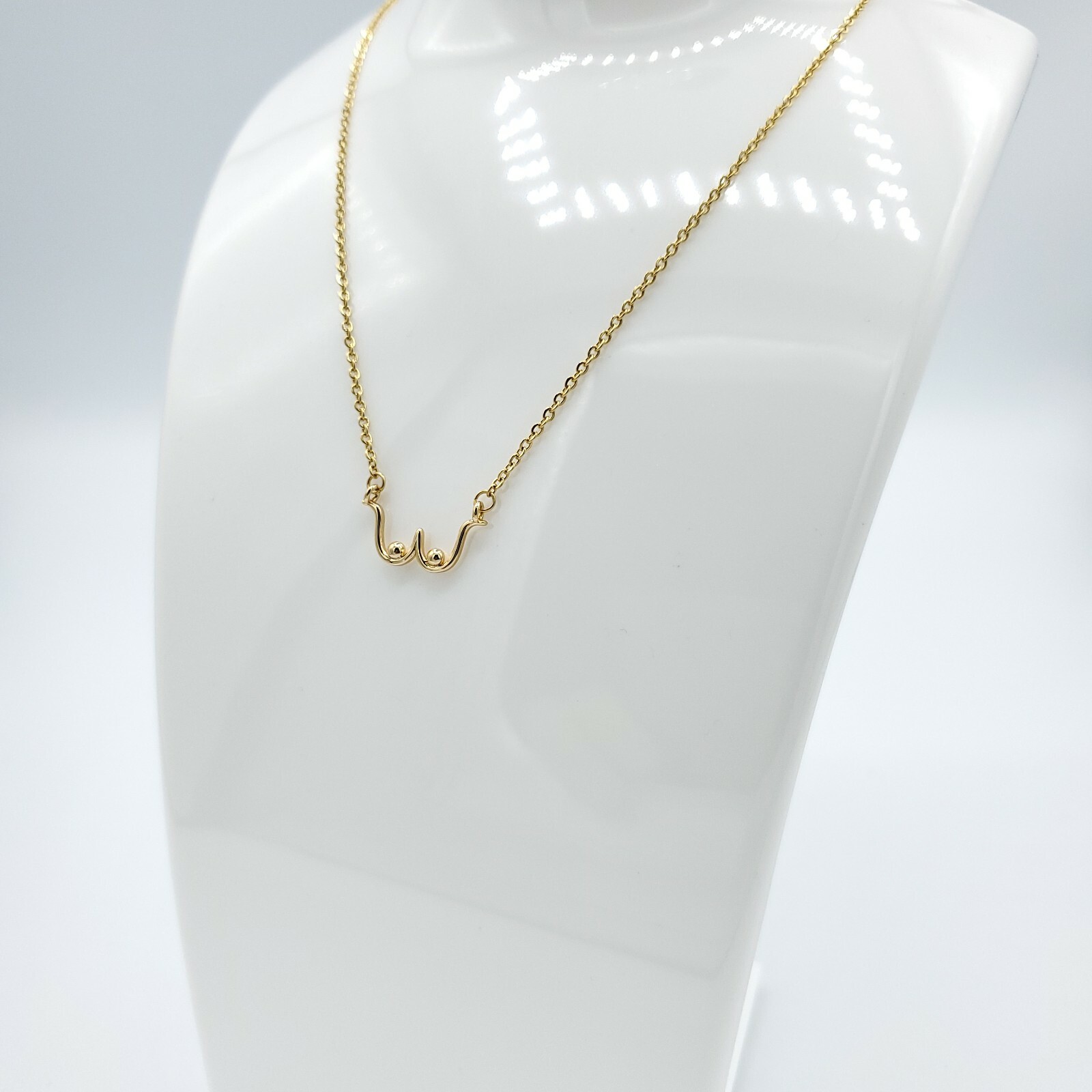 Breast Cancer Awareness GOLD Plated Necklace Boob Mammary Female Body Beautiful