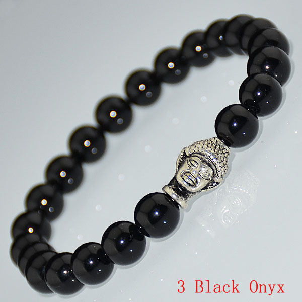 Charm Beads Unisex Fashion Varies Gemstone Silver Buddha Meditation Bracelets