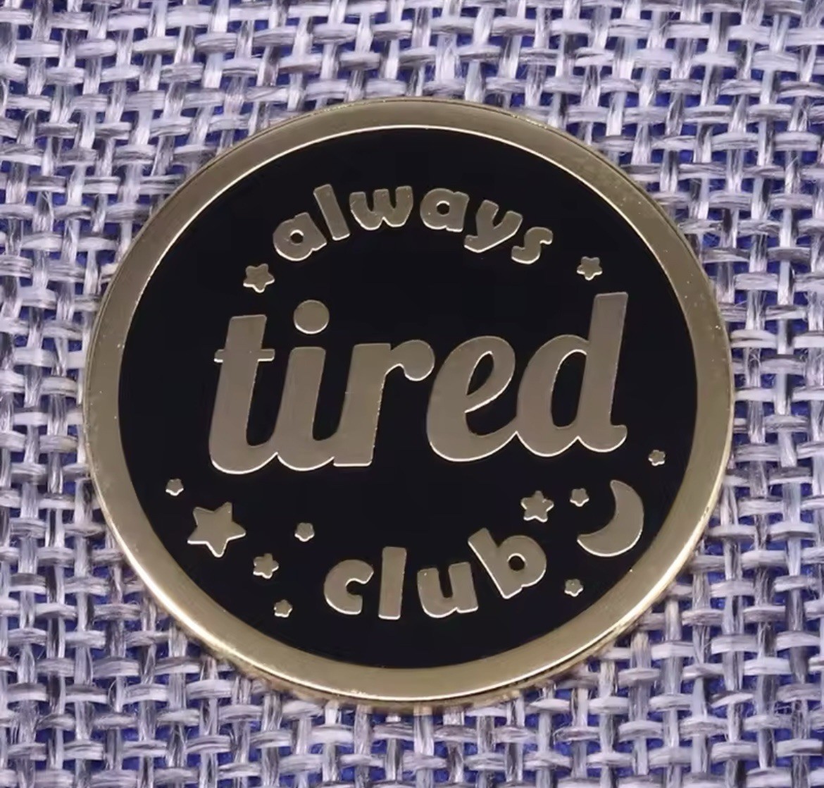 Always Tired Club Style 1pc Rubber Backer Pin Always Tired Club FREE SHIPPING