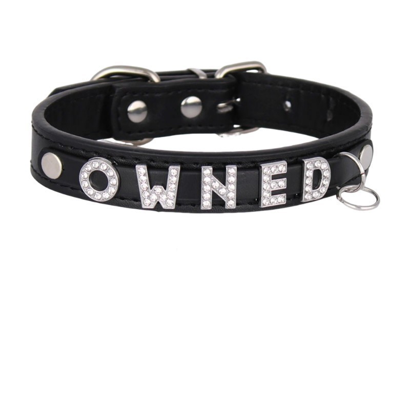 Custom Chocker BDSM Gift Choker Pu Leather Black DIY Necklace Collar M3