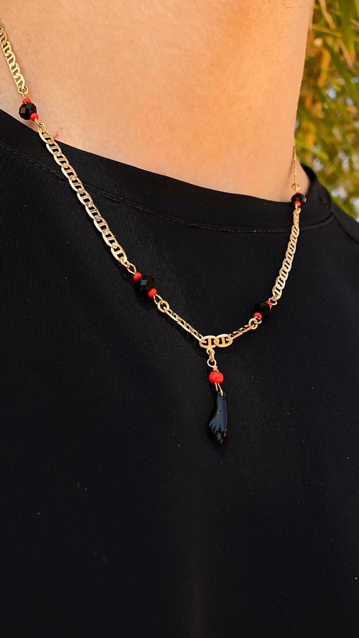 Necklace Azabache 24″ Mariner Chain 3.8mm 14K Gold Filled Mens Adults Cadena