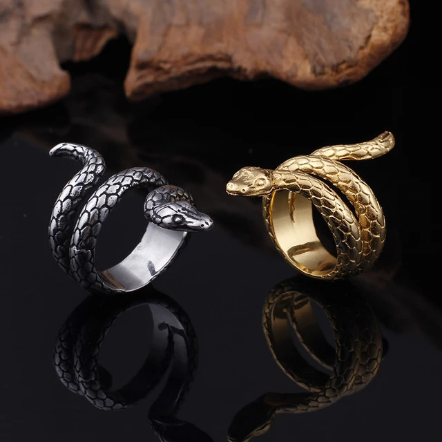 Stainless Steel Snake Rings Sizes 7-12 Fashion Jewelry Unisex, Women, Men