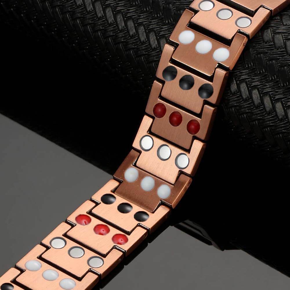 Large Copper Magnetic Bracelet 4 Element Men Balance Energy Power Arthritis Pain