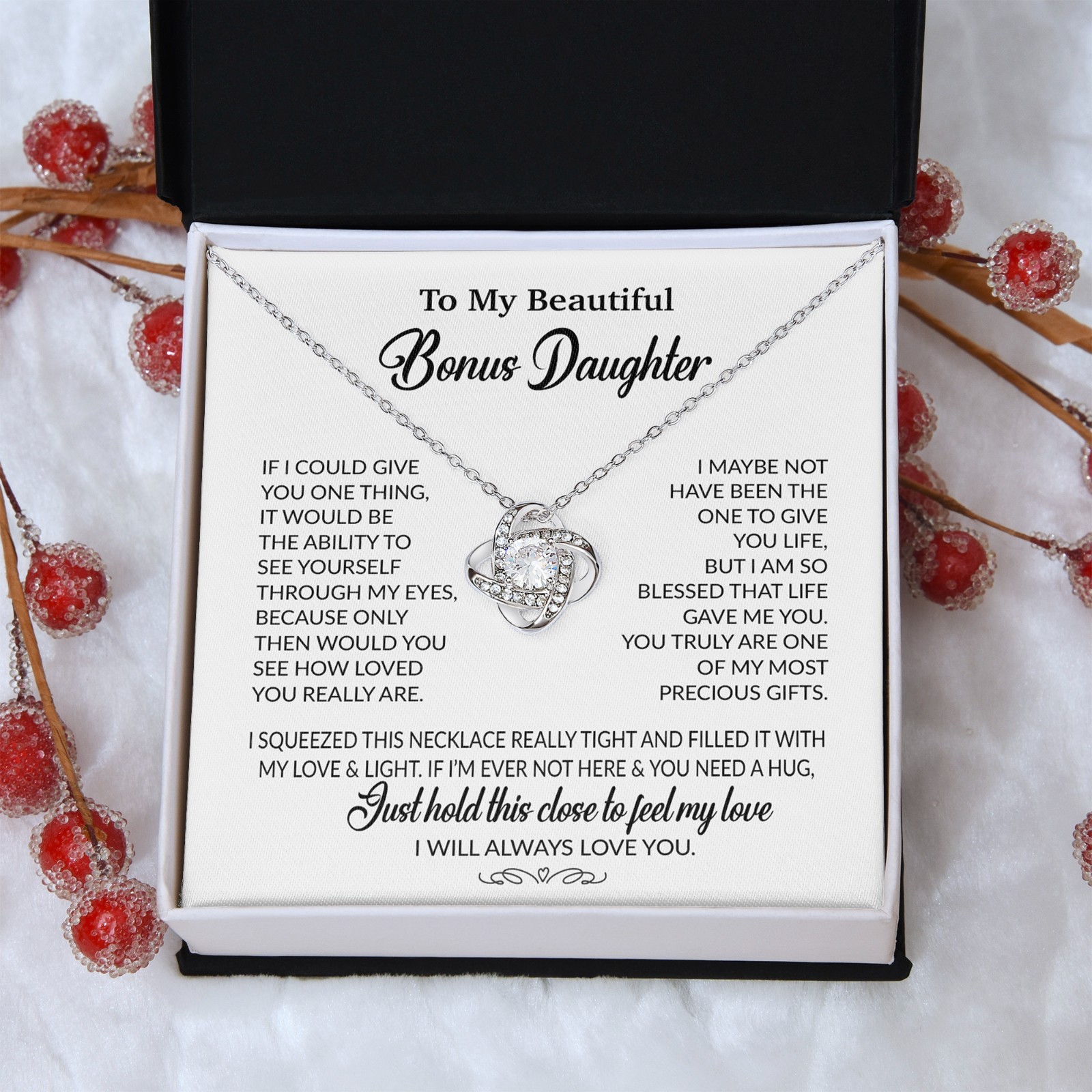 To My Bonus Daughter Necklace, Gift for Bonus Daughter, Step Daughter Birthday
