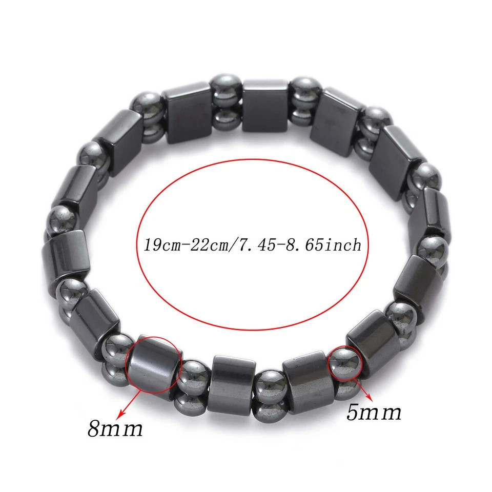 Magnetic Hematite Bracelets Pain Relief Powerfull Elastic Therapy Arthritis Gift
