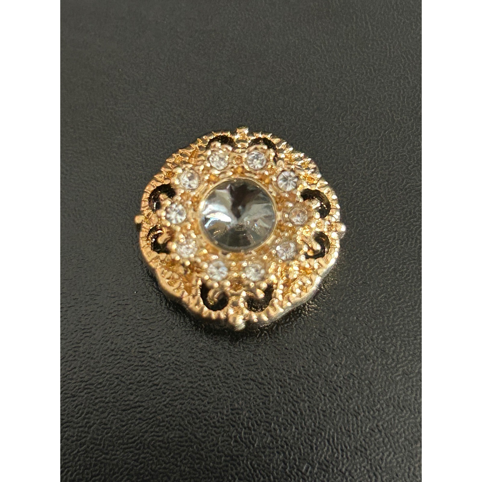 Snap Button Gold Good Crystal Filigree Magnolia And Vine standard Snap Jewelry
