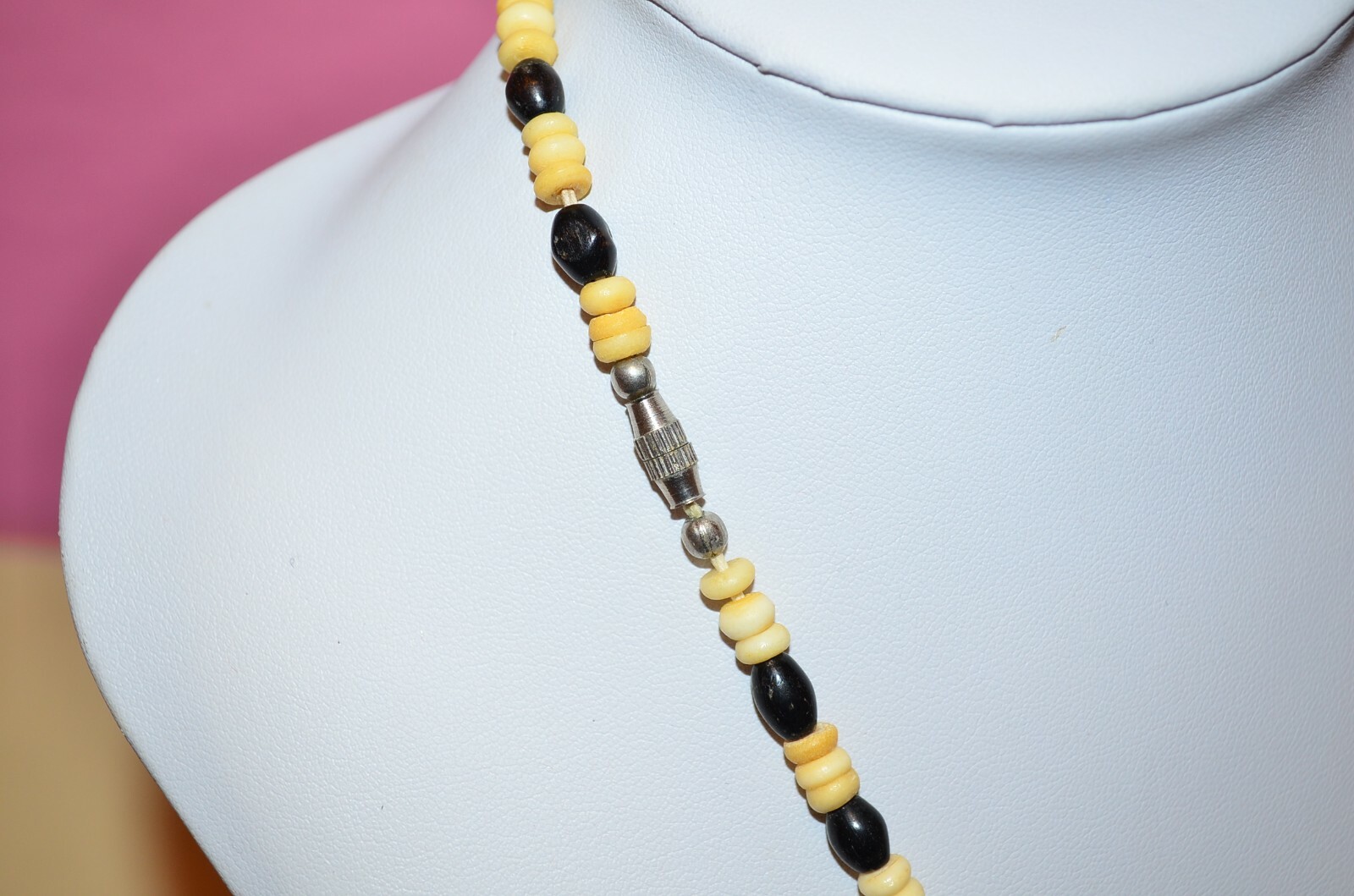 Ethnic Beaded Statement Necklace Fashion Chic Unique Tribal BoHo Brown Jewelry