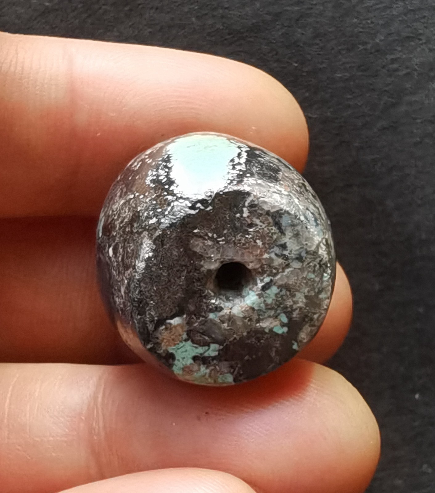 15.7g,barrel Genuine natural rainbow Turquoise stone pendant loose bead