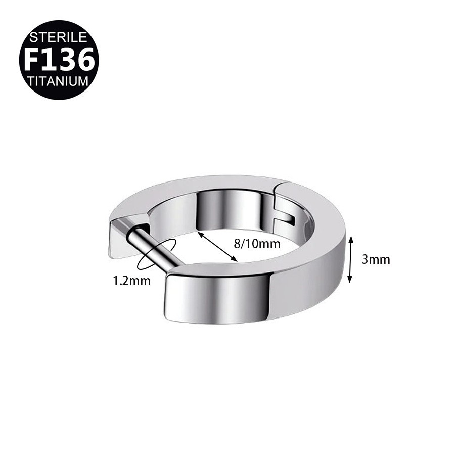 F136 Titanium Clicker 16G CZ Hinged Segment Ring Septum Daith Cartilage Piercing