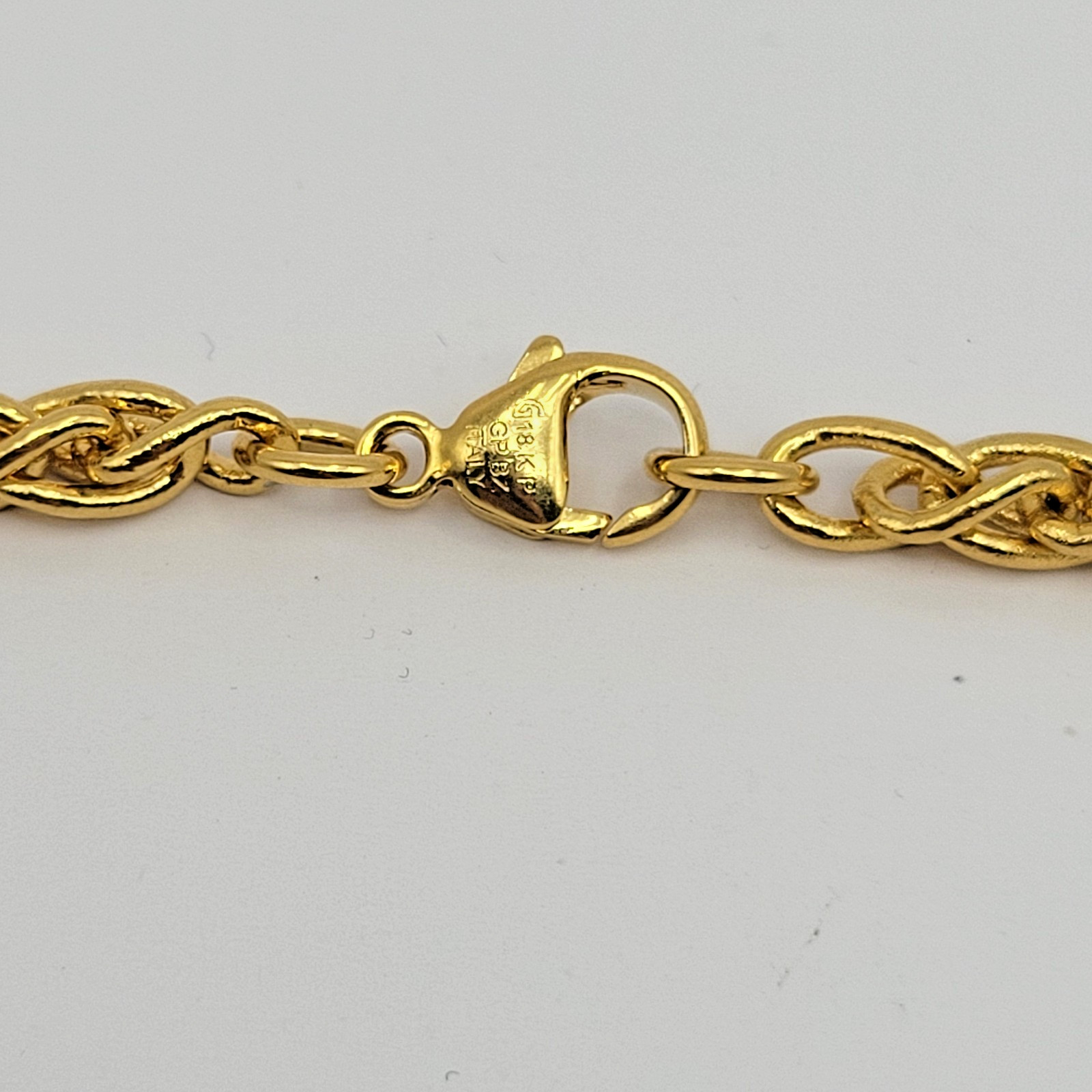 JTV Moda Al Massimo 18kt Yellow Gold Over Bronze 4.5mm Spiga Wheat Necklace ~20″