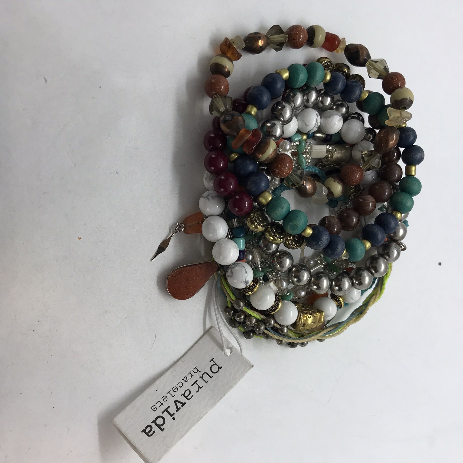 Bracelet Lot Bangles Bead Stretch mixed materials colorful Vtg to mod pure vida
