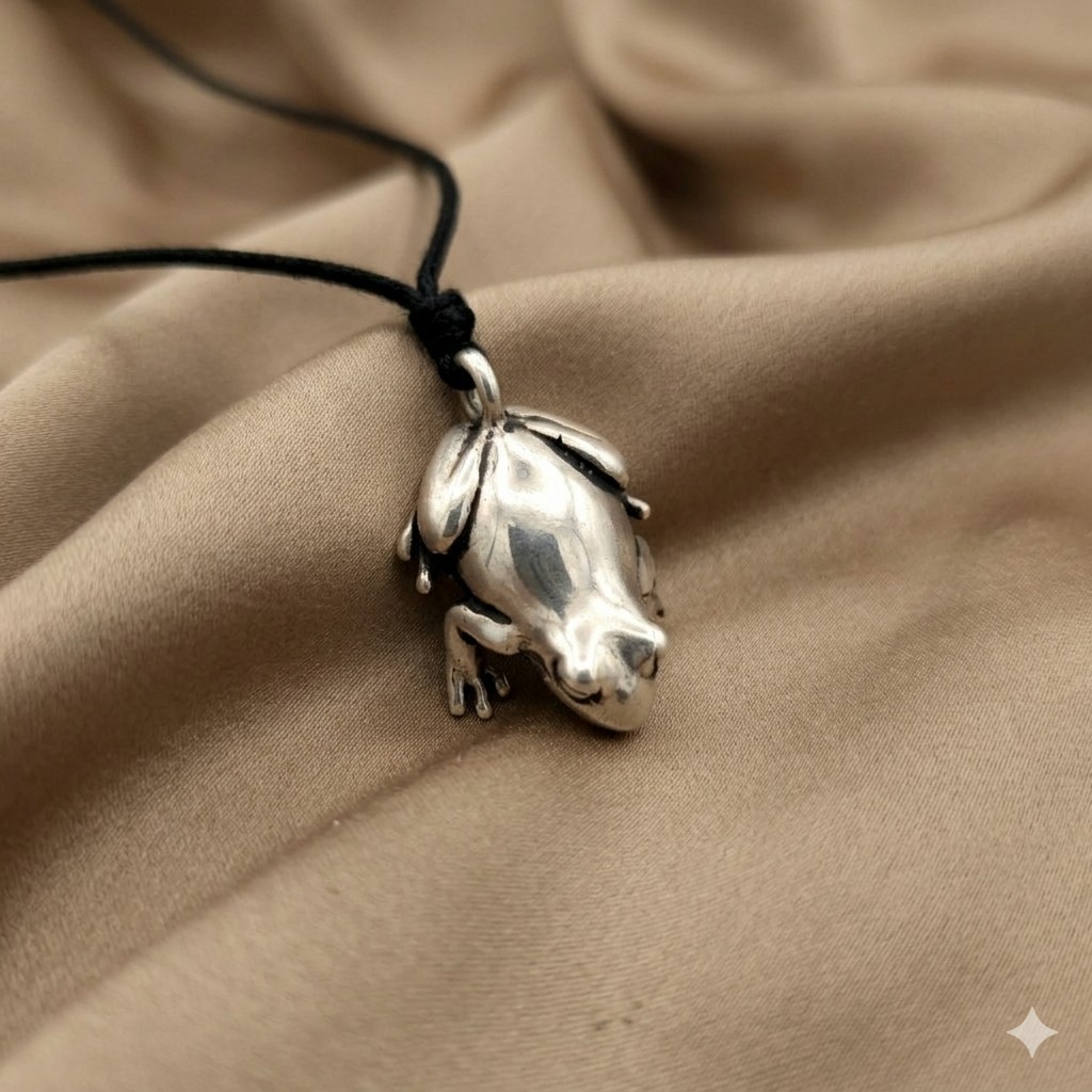 Cute Frog 92.5 Sterling Silver Pewter Brass Charm Necklace Pendant Jewelry