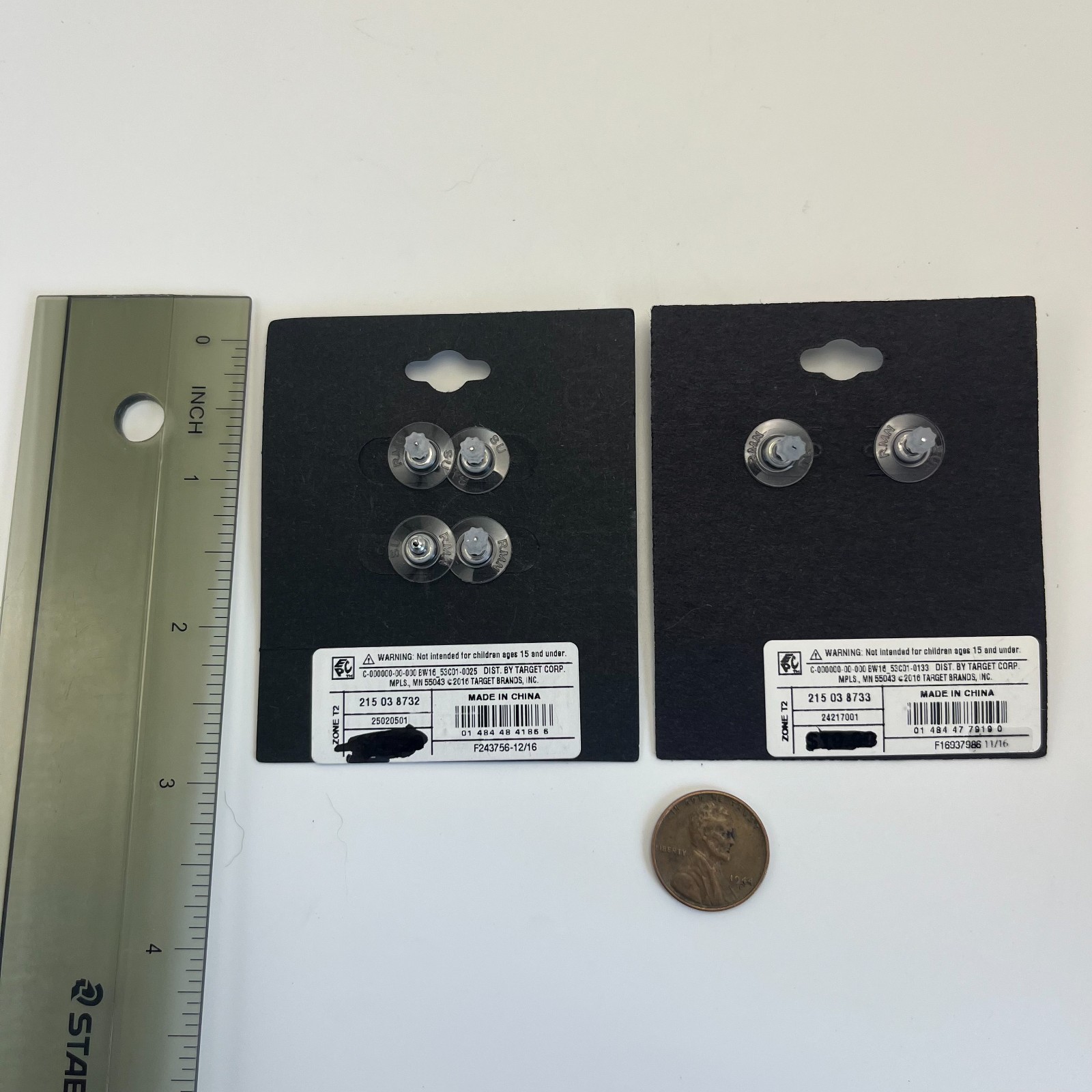 Sterling Silver Cubic Zirconia Earrings Lot Cross Stud & Pear Stud 3 Pairs