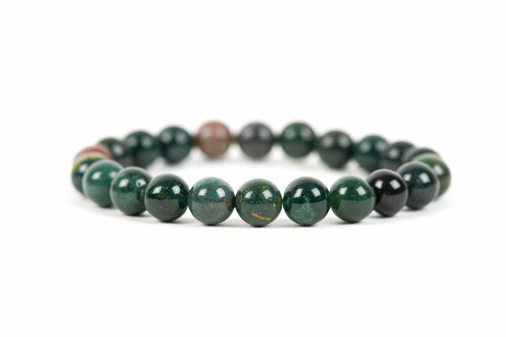 Large 12mm Rare African Bloodstone bracelet Healing Bracelet Yoga bracelet women
