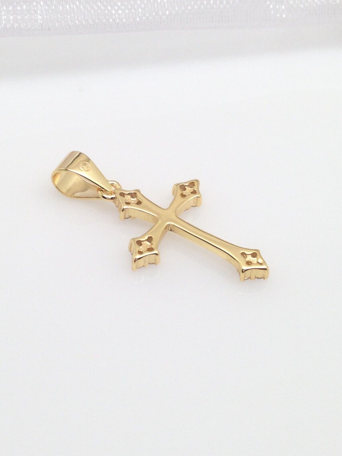 925 Sterling Silver CZ Orthodox Cross Pendant Tiny 17mm(0.67″)/25mm(0.98″)
