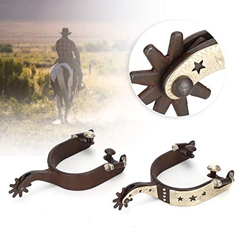 Horse Spurs for Cowboy Boots Rotating Stainless Steel Equestrian Spurs Western