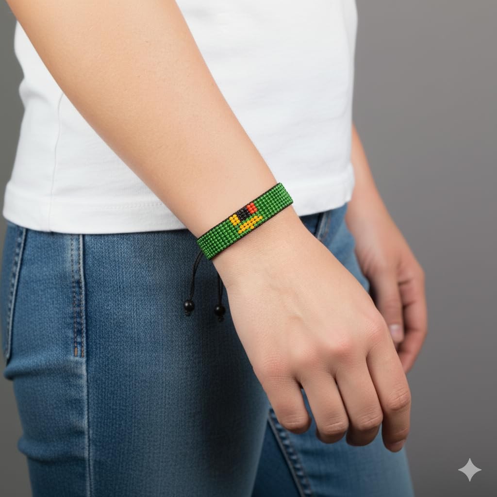 Zambia Flag Bracelet: Handmade Bracelet,Adjustable Beaded Boho-Style Rope Ban…