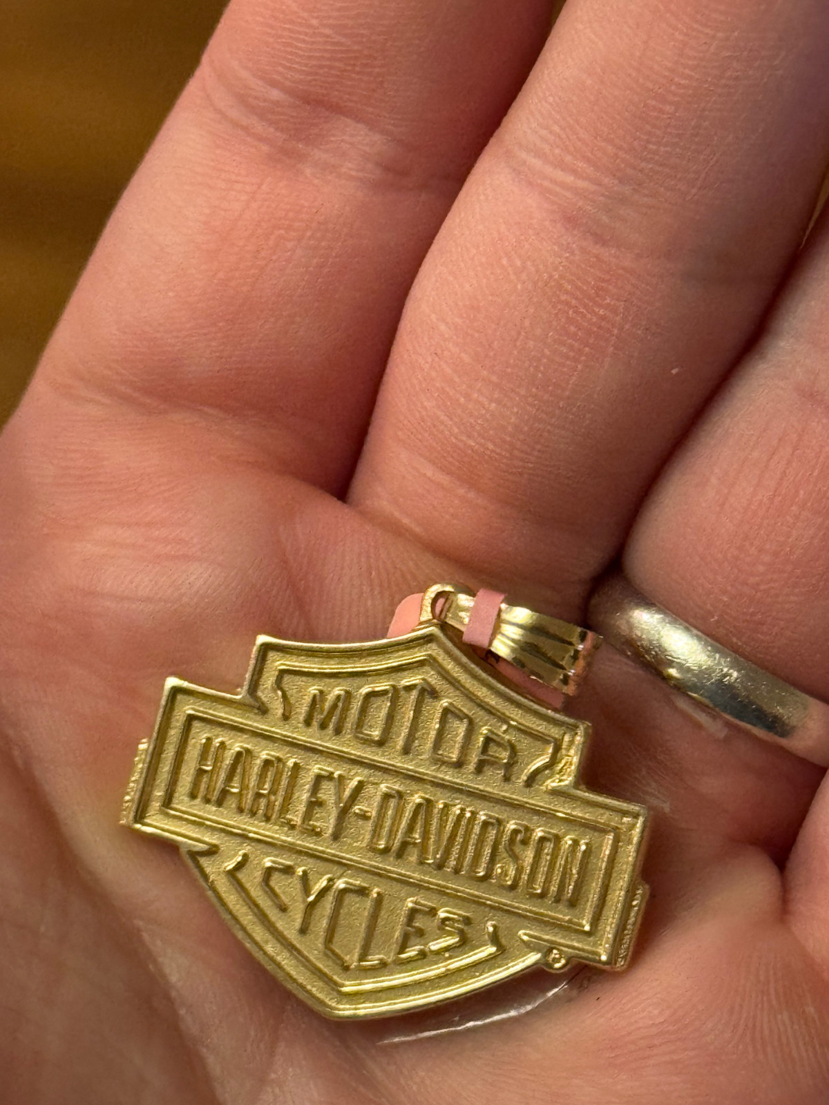 14K Solid Gold Harley-Davidson Logo Pendant 15.7g Motorcycle Jewelry
