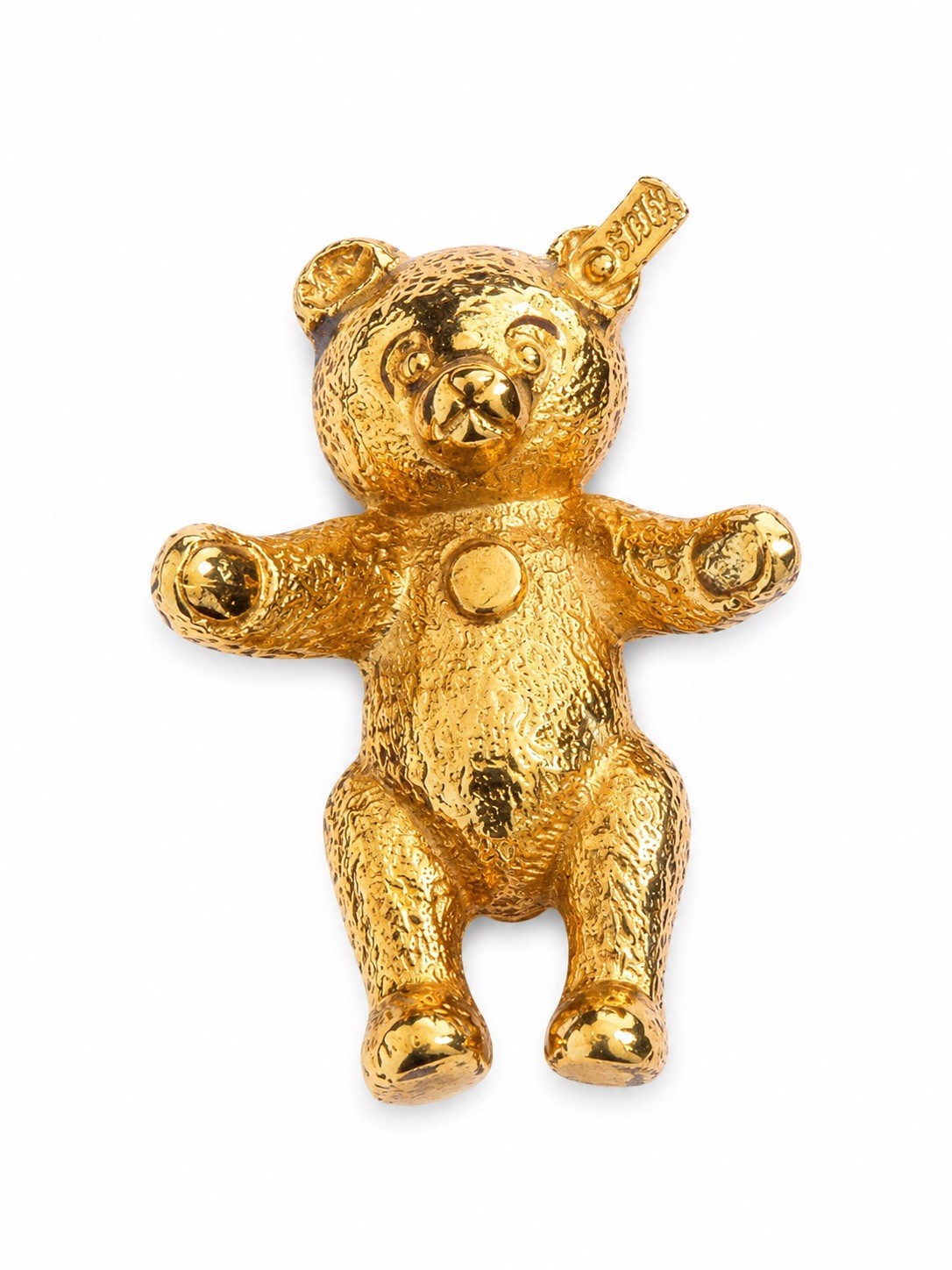 Vintage Steiff Teddy Bear Pin 80th Anniversary Gold Tone Pin Box & Certificate