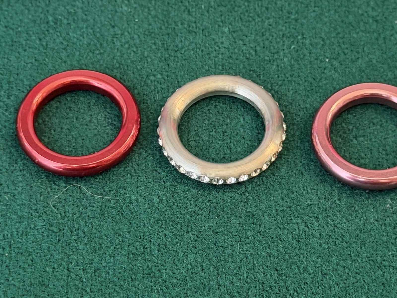 Swatch Bijoux Deluxe Trio Merry Red Ring Size US 5 (red, silver and pink)