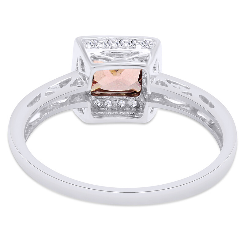 1.65 Ct Simulated Chocolate Framed Square Princess Halo Ring Sterling Silver 925