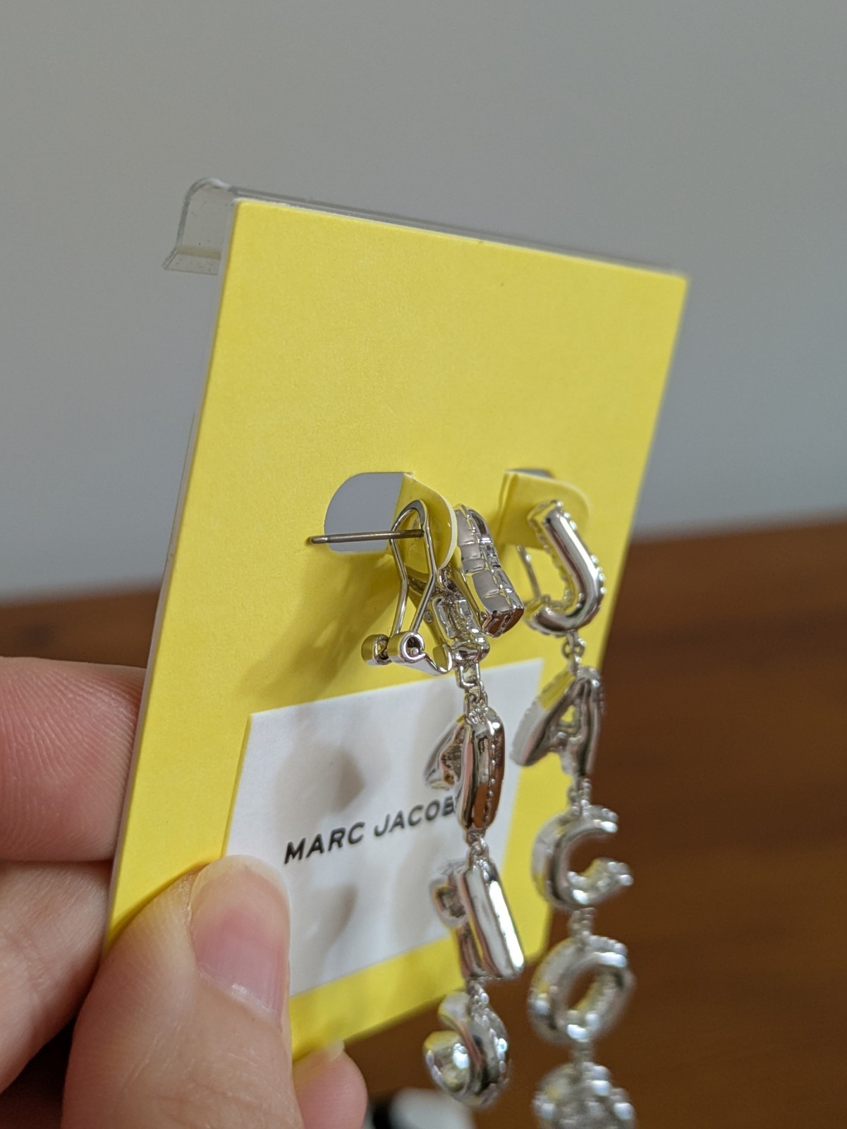 Marc Jacobs Asymmetrical Balloon Drop Earings Silver Statement Designer