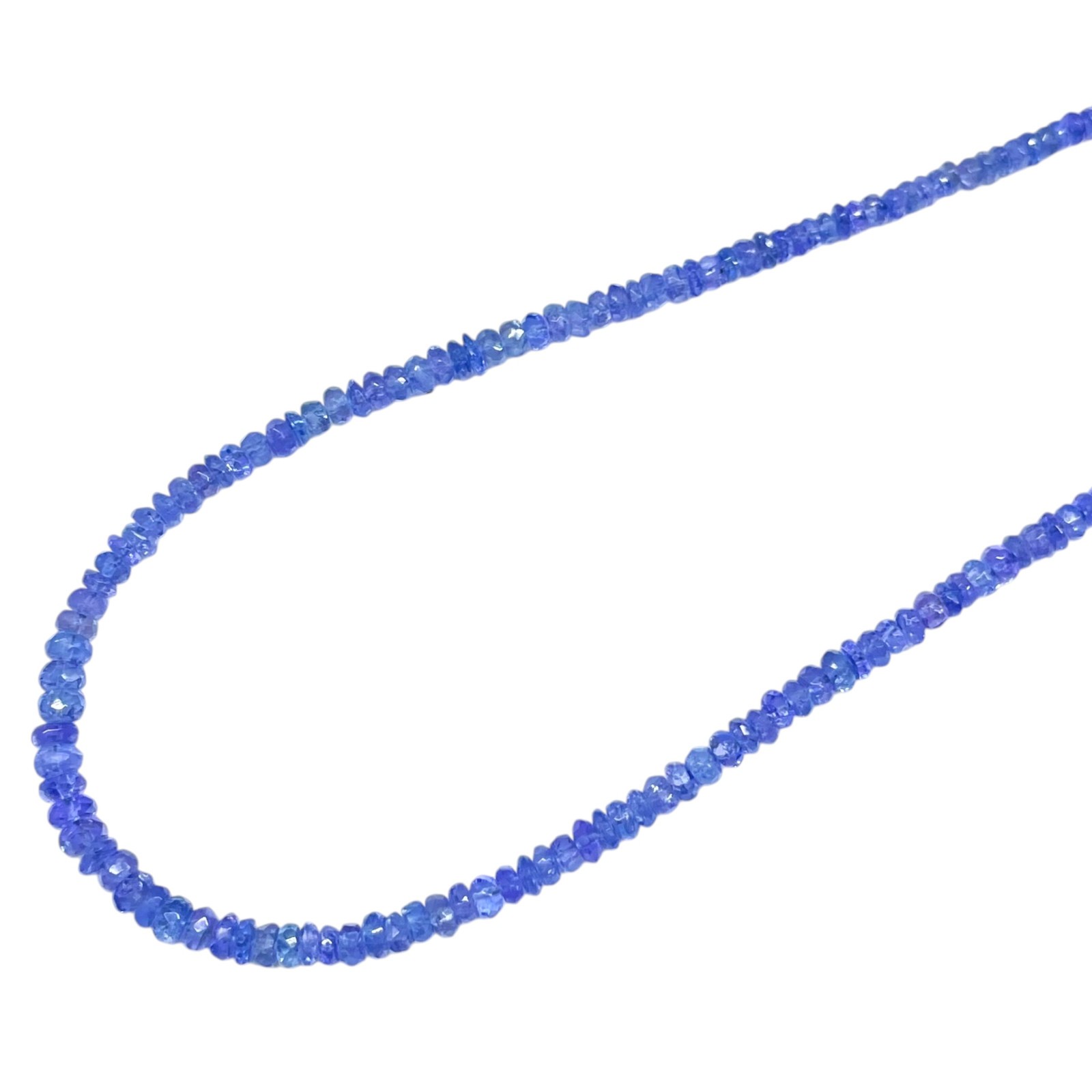 18″ Natural Tanzanite Necklace 3-4.5mm Top Quality Faceted Vibrant Blue Beads