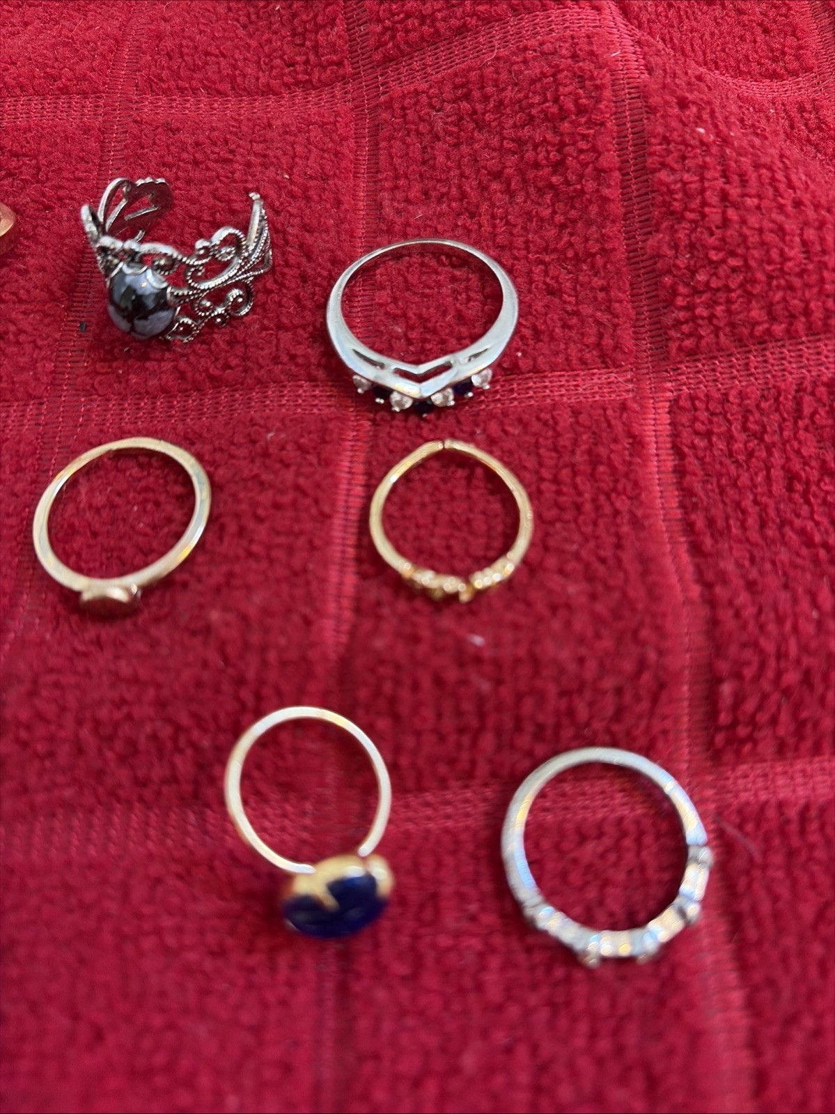 Assorted Fashion Rings Various Sizes Lot of 10
