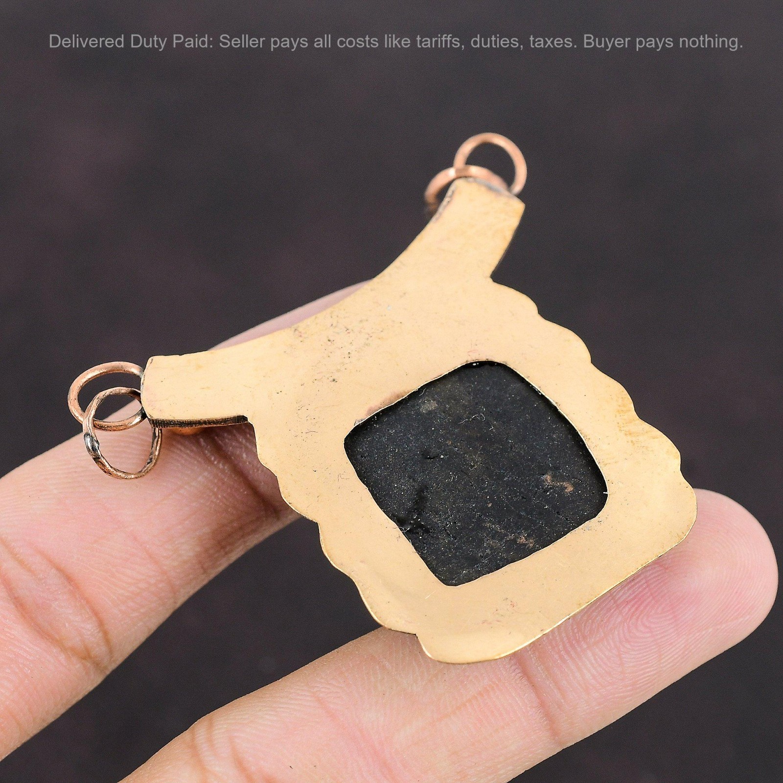 New Year Sale Natural Black Tourmaline Rough Rose Quartz Pendant Jewelry Copper