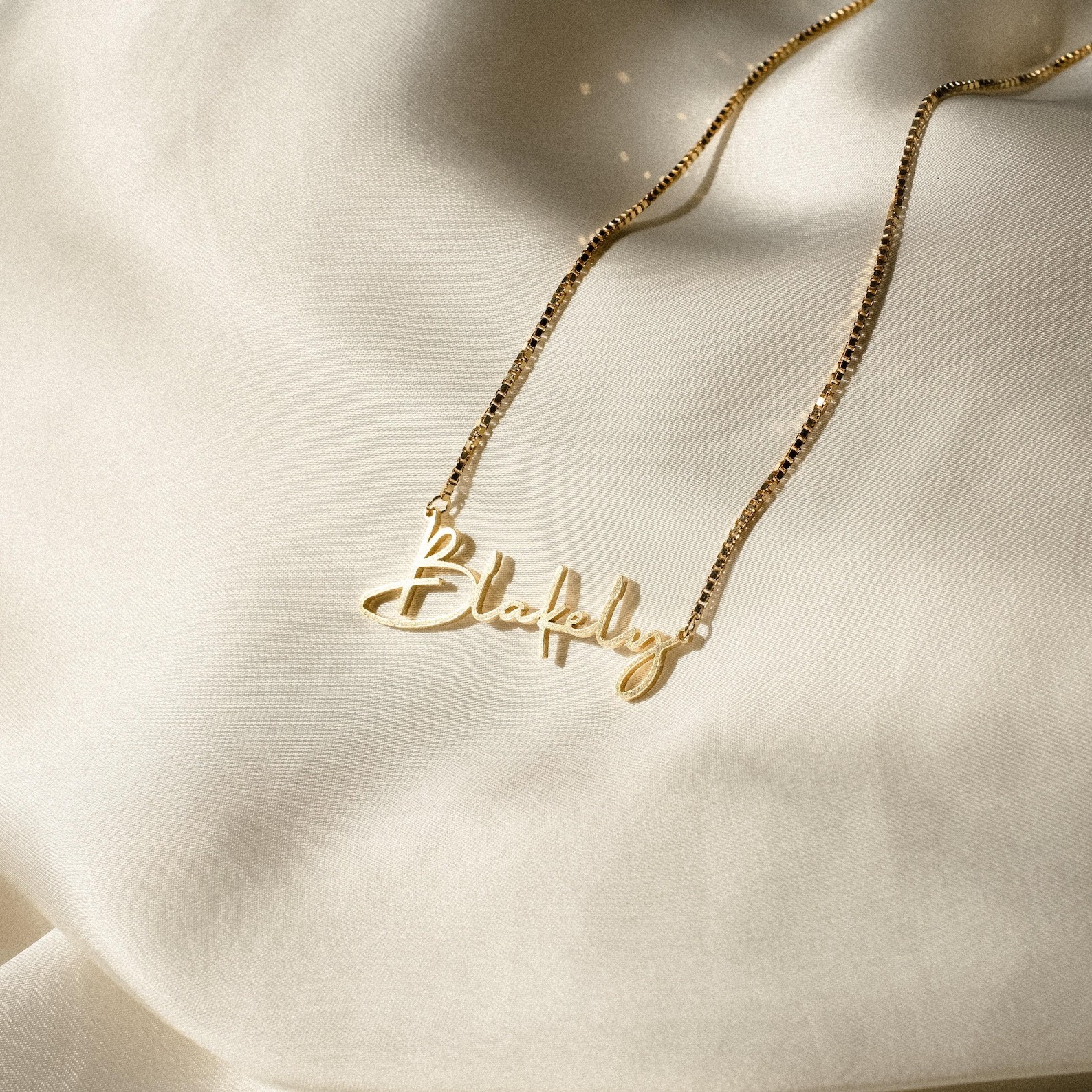 Minimalist Custom Name Necklace Gold Silver Box Chain Birthday Gift NM81F91