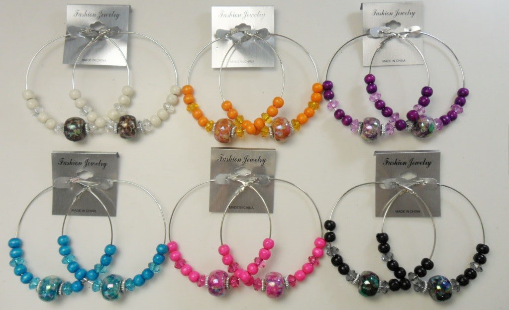 A-50 Wholesale Jewelry lot 10 pairs Colorful Fashion Hoop Earrings