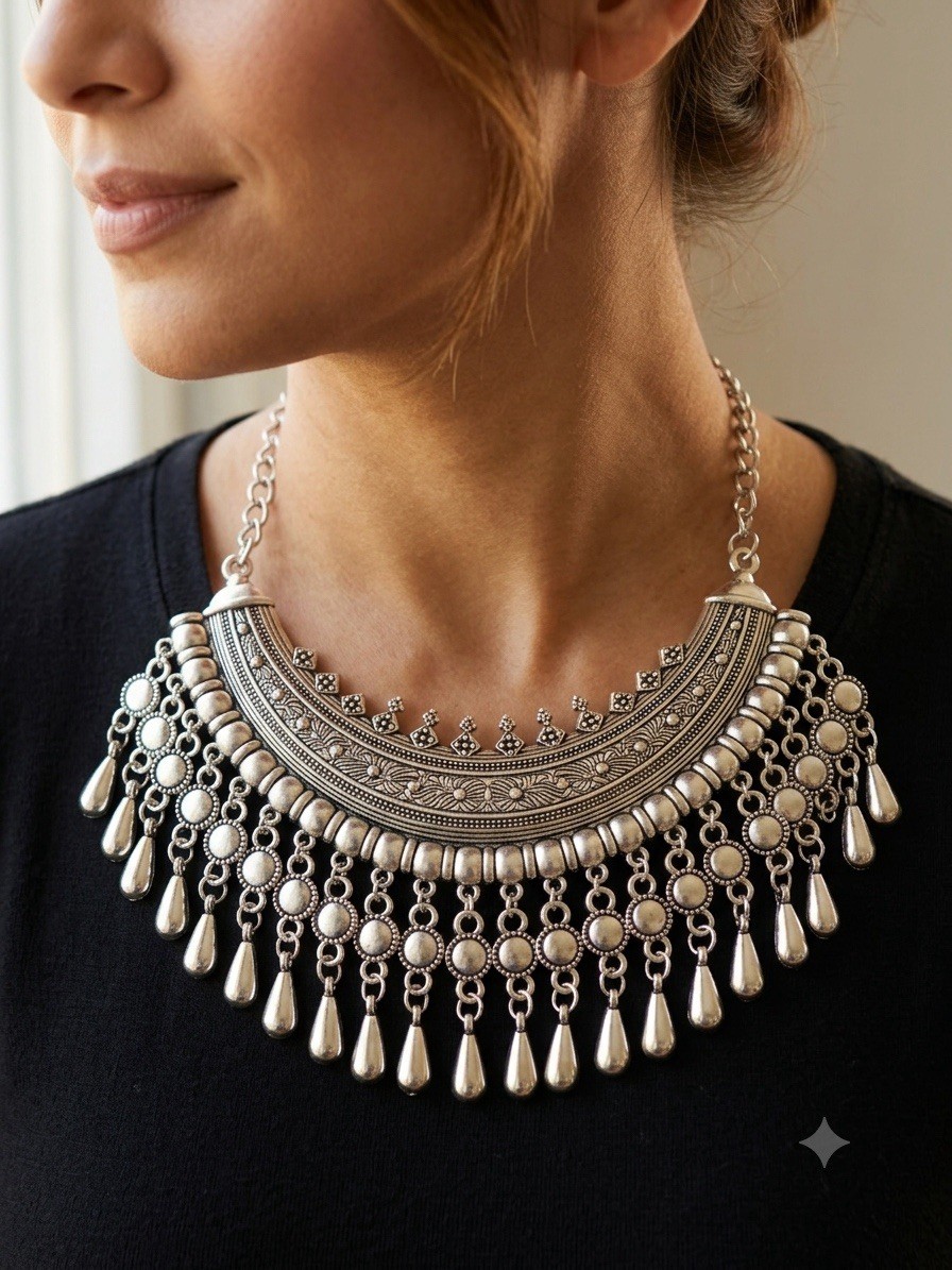 Women Silver Necklace jewelry sets for women, Traditional Necklace For Festivals