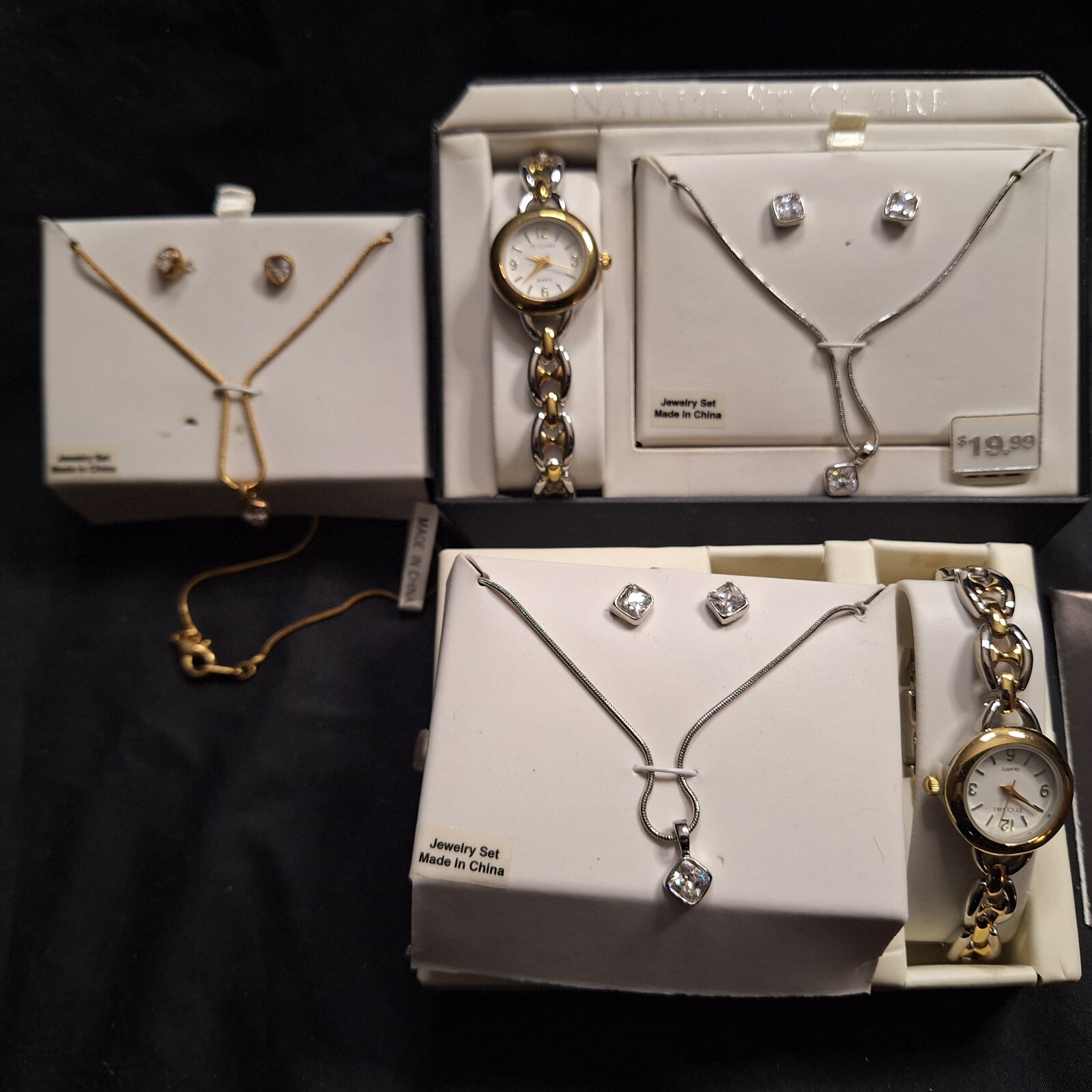 Vtg Natalie St. Claire watch earring necklace sets and other jewelry set
