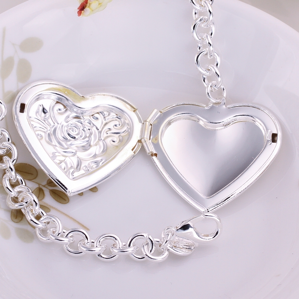 Women 925 Sterling Silver Flower Rose Bracelet 8 Inches 6MM Lobster Clasp L65