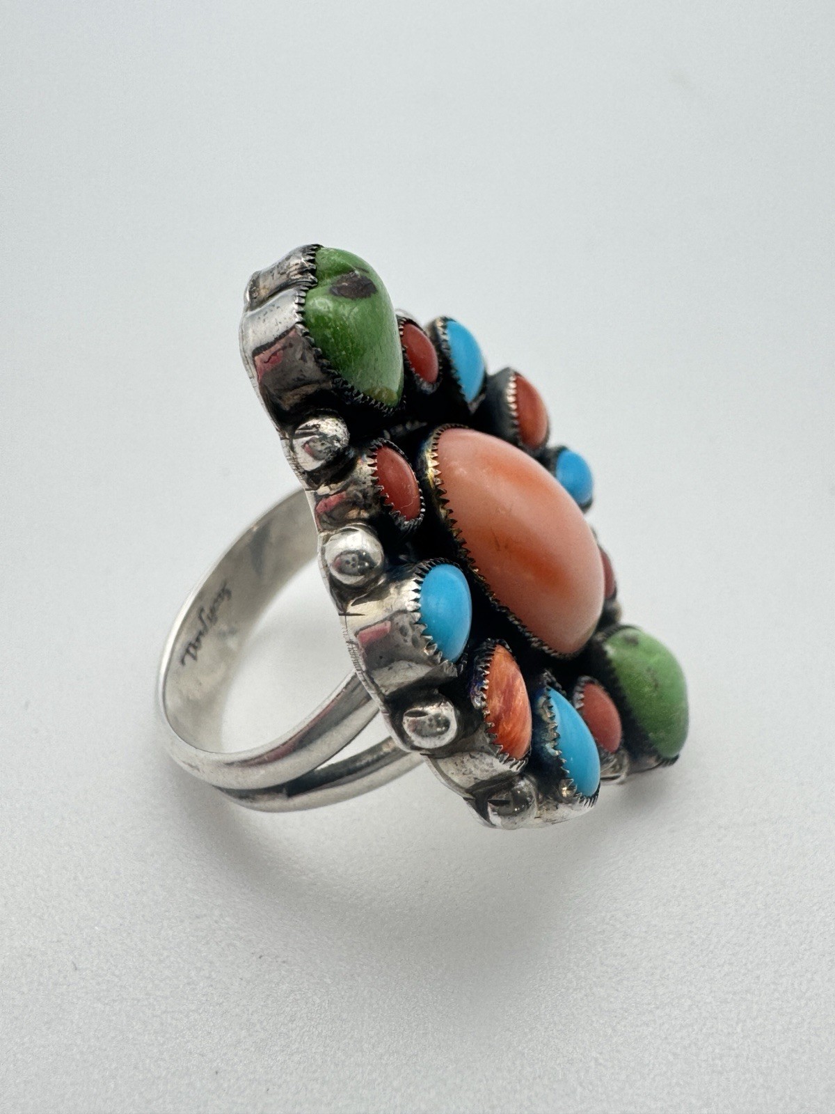 Vintage Don Lucas Sterling Silver Multi-Stone Ring – Size 8