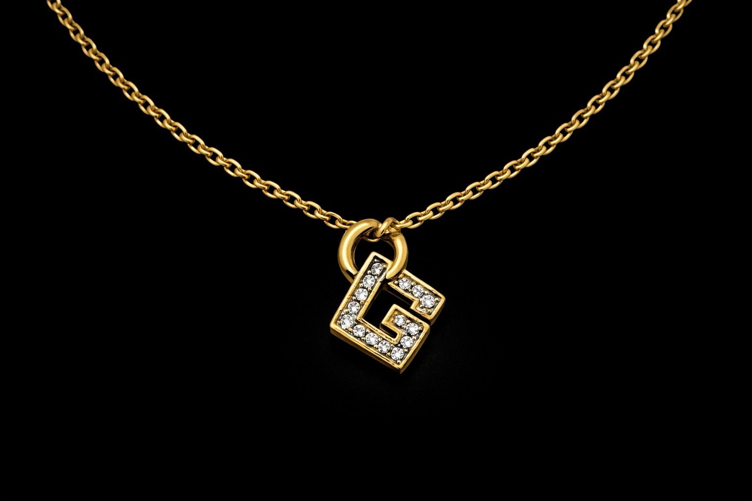 Authentic | Givenchy “G” Crystal Logo | Pendant Necklace | EUC