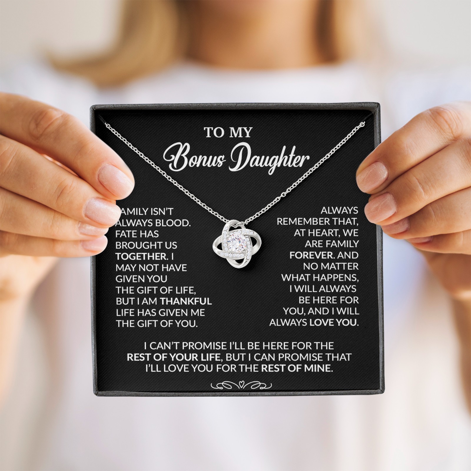 To My Bonus Daughter Necklace, Gift for Bonus Daughter, Step Daughter Birthday