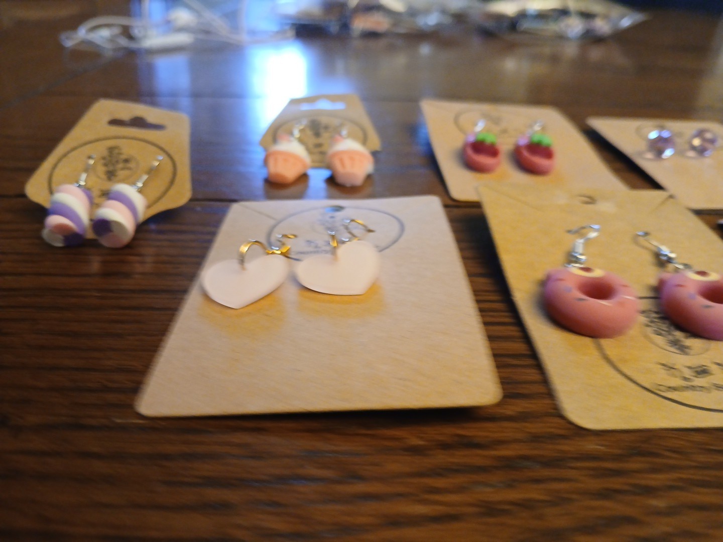 New Lot Of 9 Pair Cute Fun Pink Earrings For Kids, Teens, Young Adults