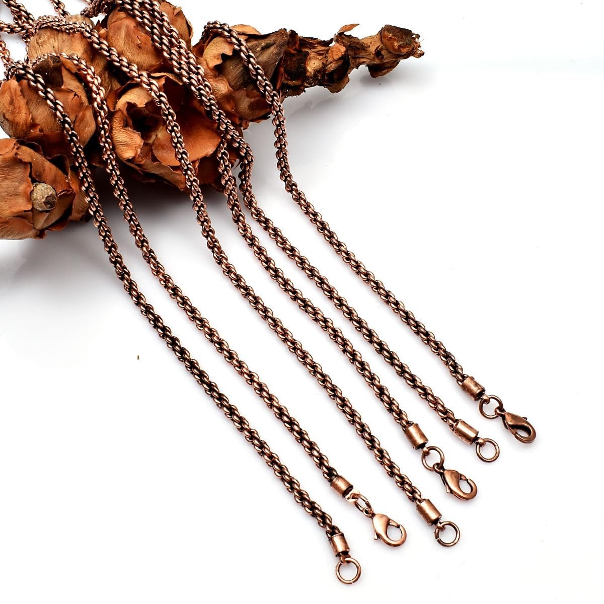 Handmade Solid Copper Rope Chain Necklace – Oxidized 3mm Thick Unisex Jewelry