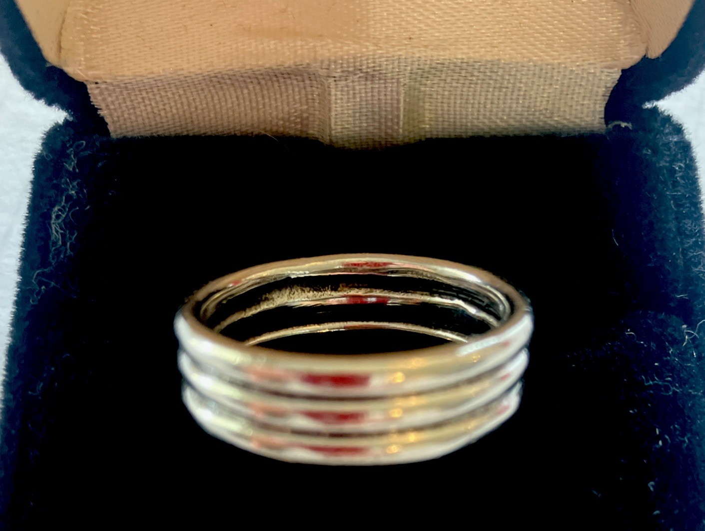 Sterling Silver 925 3-Band Ring Size 10 PreOwned Good Condition