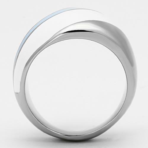 TK809 – High polished (no plating) Stainless Steel Ring with Top Grade Crystal