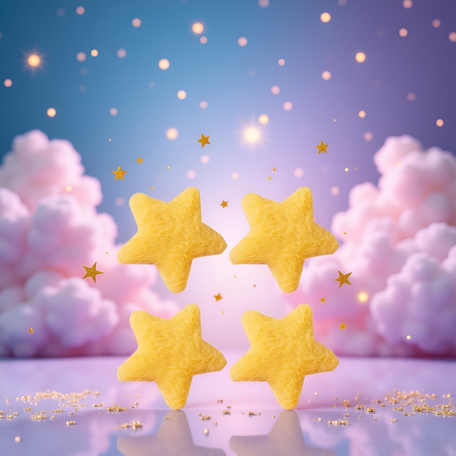 4 Pcs Yellow Star Hairpins Solid Color Fluffy Fuzzy Soft Anti-slip Hair Decor…
