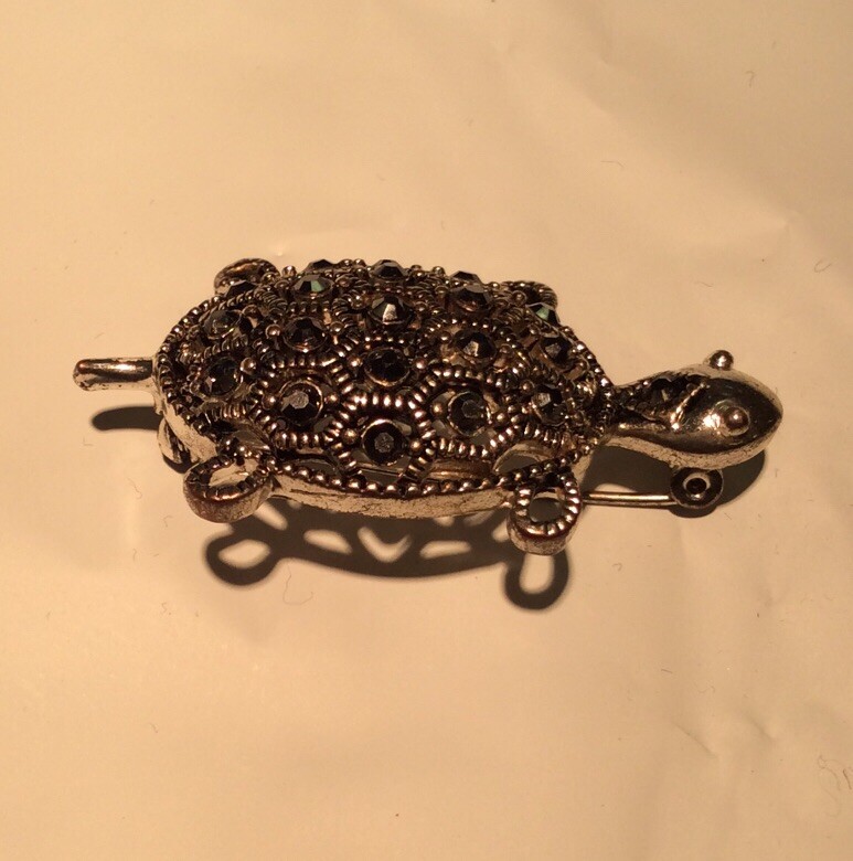 Turtle Broche Pin Real Marcasite (item 318)