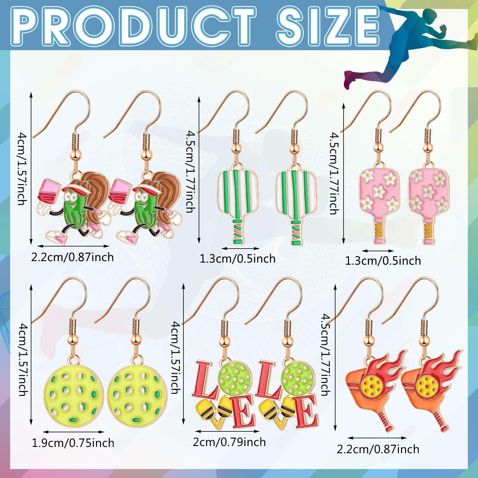 6 Pairs Sports Earrings for Women Game Earrings Jewelry Football Volleyball S…