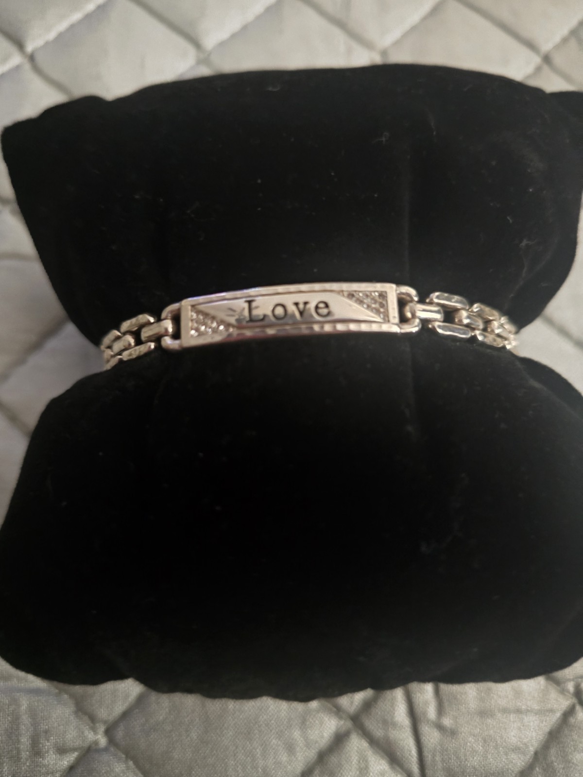 Brighton Silvertone ‘Love’ Bracelet 8-inch