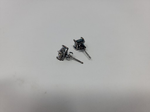 Luvami Stud Earrings Cubic Zirconia Square With Regular Backing