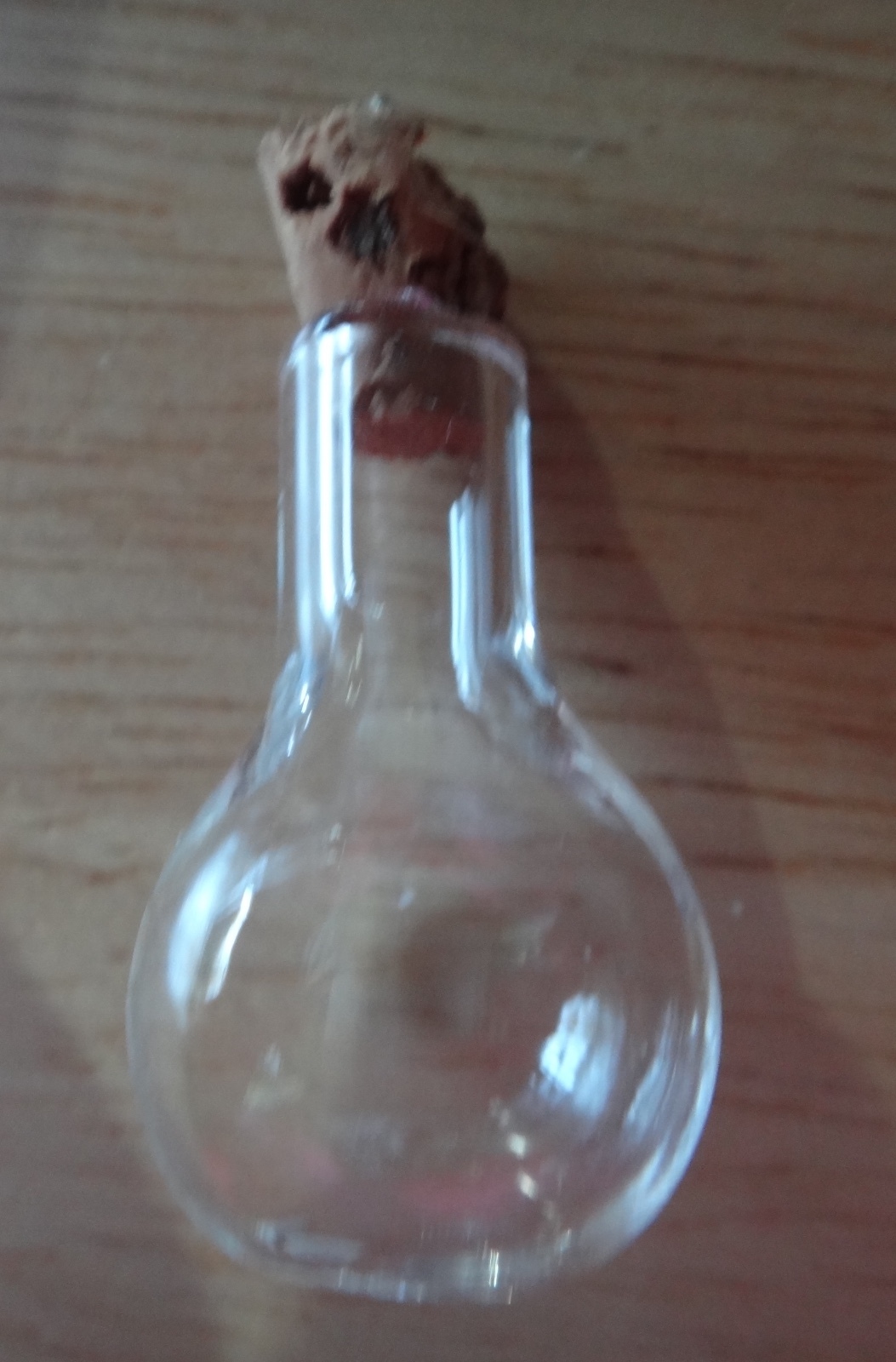 Small 36x17mm Glass Round Bottle with Cork for TINY Momentos Charm