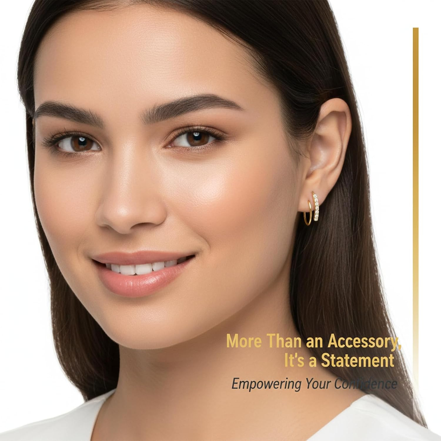 1 Pair Gold Earrings for Women, Plated Gold Double Hoops Earrings, Small Spiral